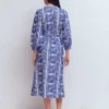 Octavia Cotton Dress Blue Ivory Embroidery Octavia Cotton Dress Blue Ivory Embroidery