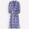 Octavia Cotton Dress Blue Ivory Embroidery Octavia Cotton Dress Blue Ivory Embroidery