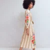 Octavia Cotton Dress Multi Embroidery Stripe Octavia Cotton Dress Multi Embroidery Stripe
