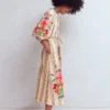 Octavia Cotton Dress Multi Embroidery Stripe Octavia Cotton Dress Multi Embroidery Stripe