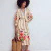 Octavia Cotton Dress Multi Embroidery Stripe Octavia Cotton Dress Multi Embroidery Stripe