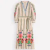 Octavia Cotton Dress Multi Embroidery Stripe Octavia Cotton Dress Multi Embroidery Stripe
