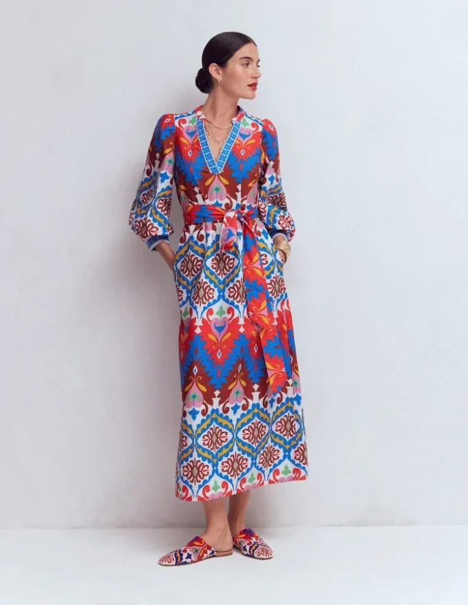 Octavia Cotton Dress Multi Ikat Dream Octavia Cotton Dress Multi Ikat Dream