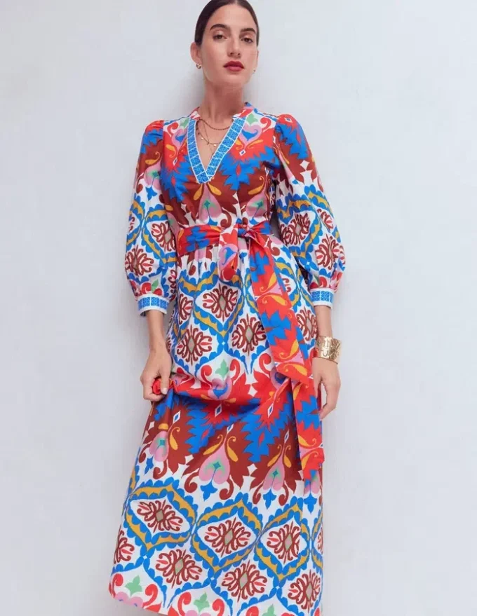 Octavia Cotton Dress Multi Ikat Dream Octavia Cotton Dress Multi Ikat Dream
