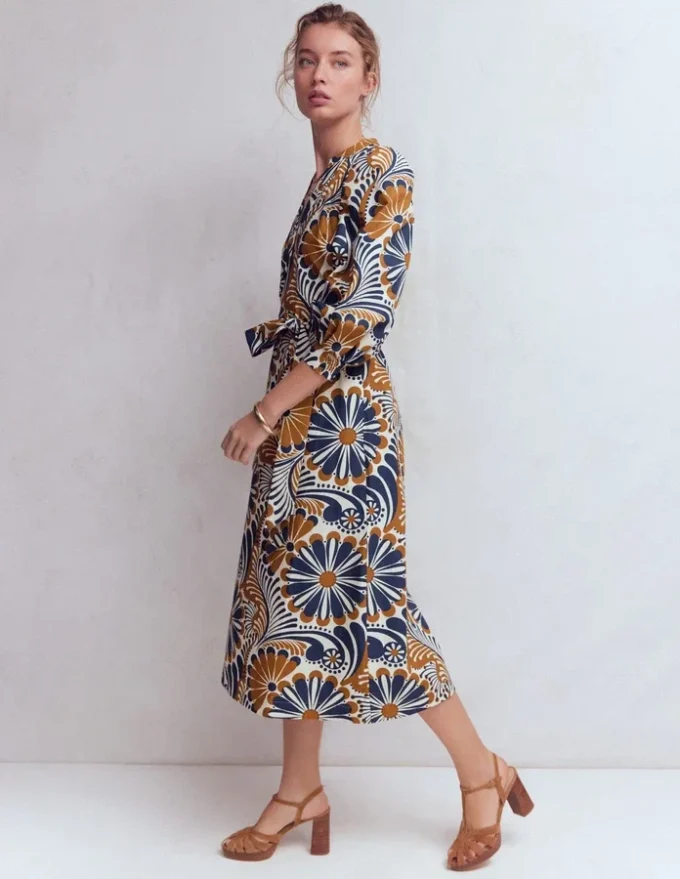 Octavia Cotton Dress Navy Euphoric Gardens Octavia Cotton Dress Navy Euphoric Gardens