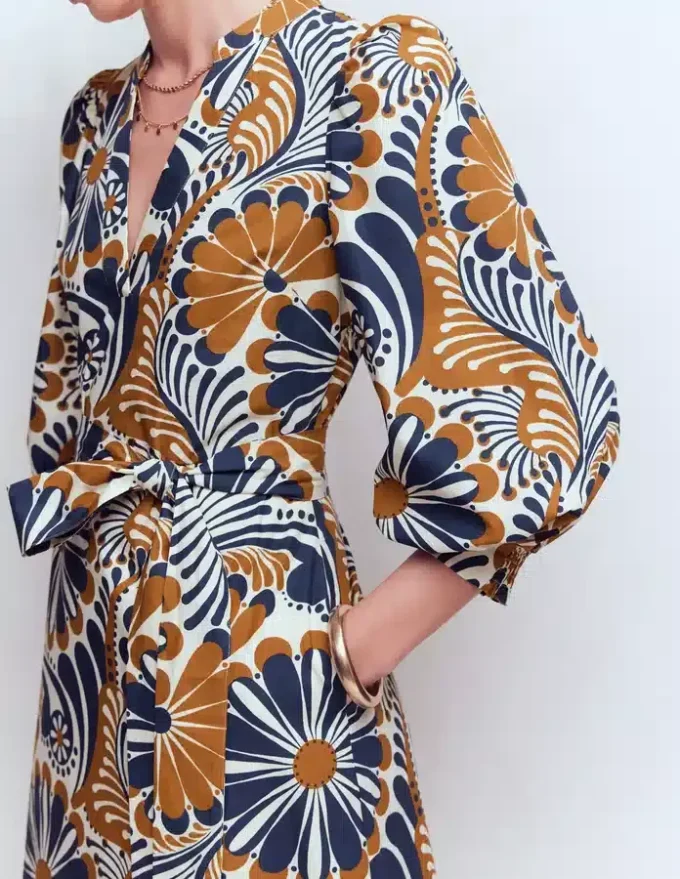 Octavia Cotton Dress Navy Euphoric Gardens Octavia Cotton Dress Navy Euphoric Gardens