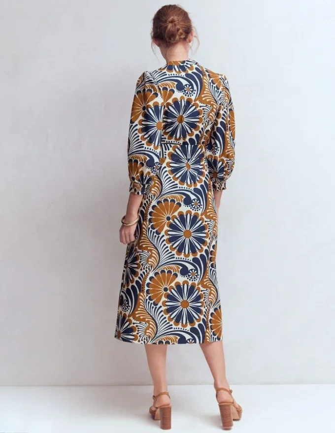 Octavia Cotton Dress Navy Euphoric Gardens Octavia Cotton Dress Navy Euphoric Gardens