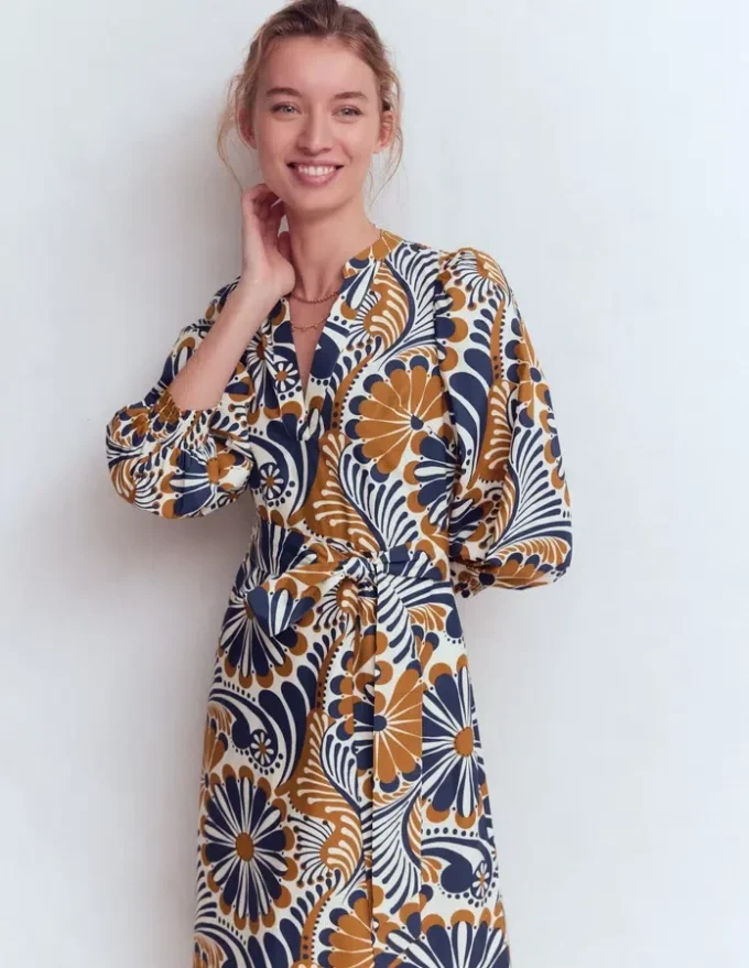 Octavia Cotton Dress Navy Euphoric Gardens Octavia Cotton Dress Navy Euphoric Gardens