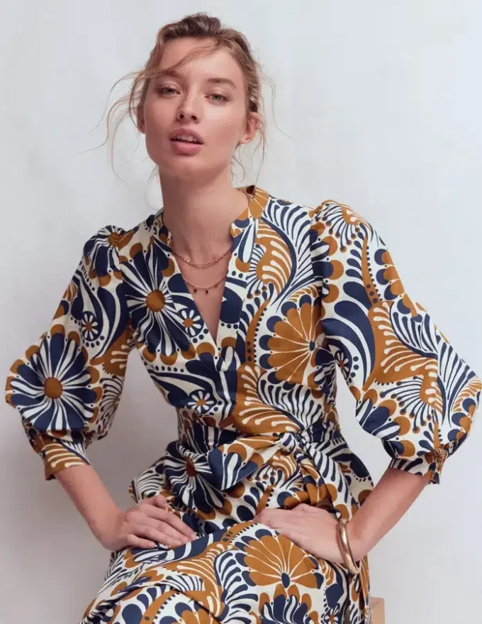Octavia Cotton Dress Navy Euphoric Gardens Octavia Cotton Dress Navy Euphoric Gardens