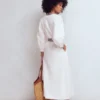 Octavia Linen Blend Dress Tiger Embroidery Octavia Linen Blend Dress Tiger Embroidery