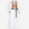Octavia Linen Blend Dress Tiger Embroidery Octavia Linen Blend Dress Tiger Embroidery