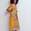 Octavia Linen Blend Dress Yellow Blossom Elegance Octavia Linen Blend Dress Yellow Blossom Elegance