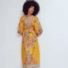 Octavia Linen Blend Dress Yellow Blossom Elegance Octavia Linen Blend Dress Yellow Blossom Elegance