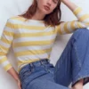 Olivia Long Sleeve Breton Dusky Citron and Ivory Stripe Olivia Long Sleeve Breton Dusky Citron and Ivory Stripe