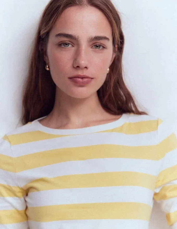 Olivia Long Sleeve Breton Dusky Citron and Ivory Stripe Olivia Long Sleeve Breton Dusky Citron and Ivory Stripe