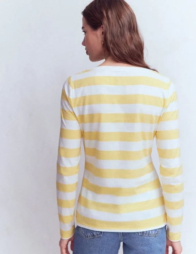 Olivia Long Sleeve Breton Dusky Citron and Ivory Stripe Olivia Long Sleeve Breton Dusky Citron and Ivory Stripe