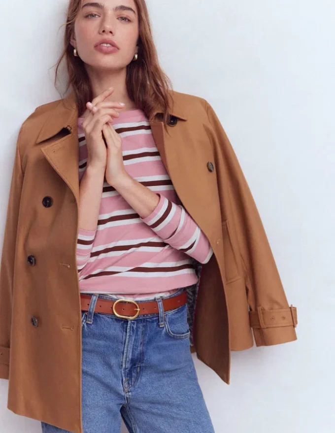 Olivia Long Sleeve Breton Formica Pink and Russet Stripe Olivia Long Sleeve Breton Formica Pink and Russet Stripe