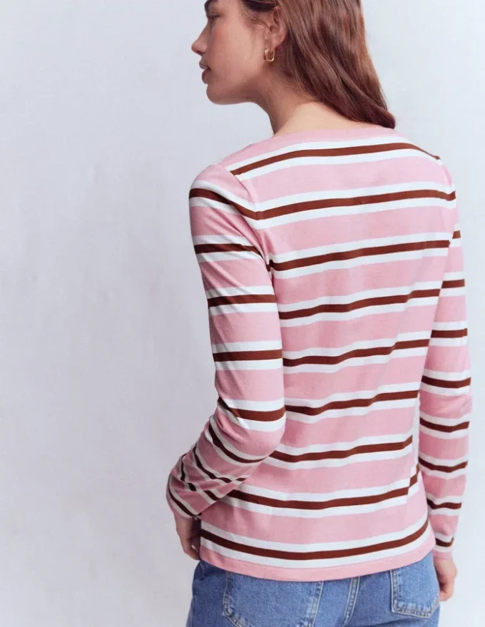 Olivia Long Sleeve Breton Formica Pink and Russet Stripe Olivia Long Sleeve Breton Formica Pink and Russet Stripe