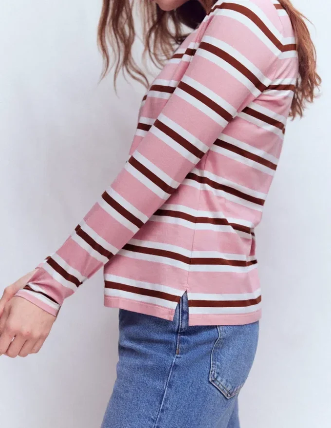 Olivia Long Sleeve Breton Formica Pink and Russet Stripe Olivia Long Sleeve Breton Formica Pink and Russet Stripe