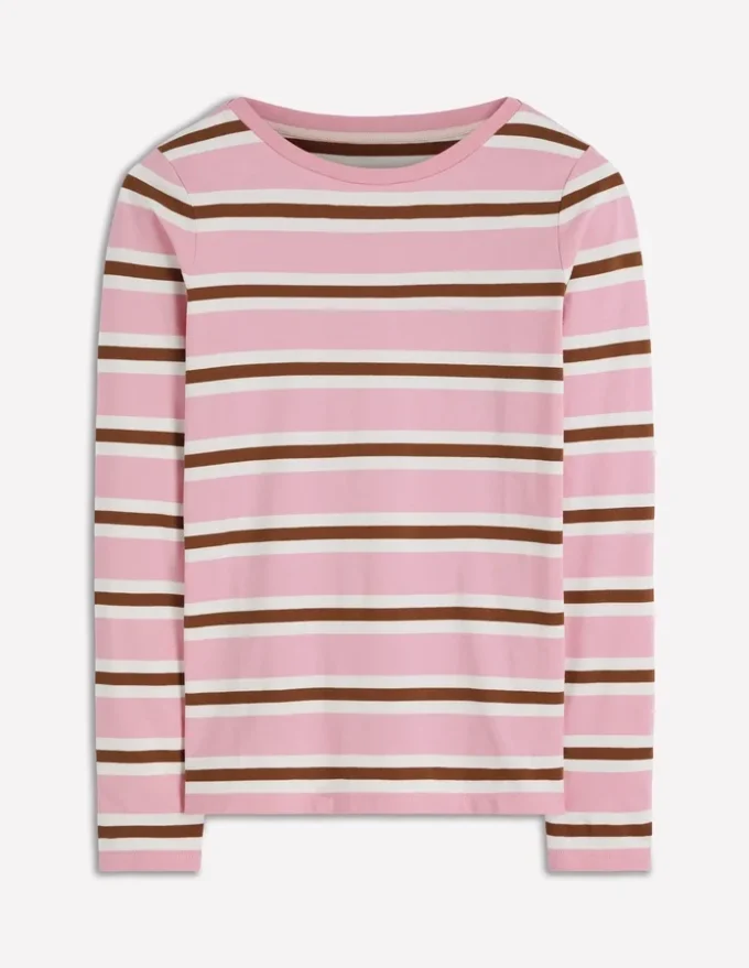 Olivia Long Sleeve Breton Formica Pink and Russet Stripe Olivia Long Sleeve Breton Formica Pink and Russet Stripe
