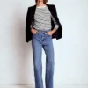 Olivia Long Sleeve Breton Ivory, Black Olivia Long Sleeve Breton Ivory, Black