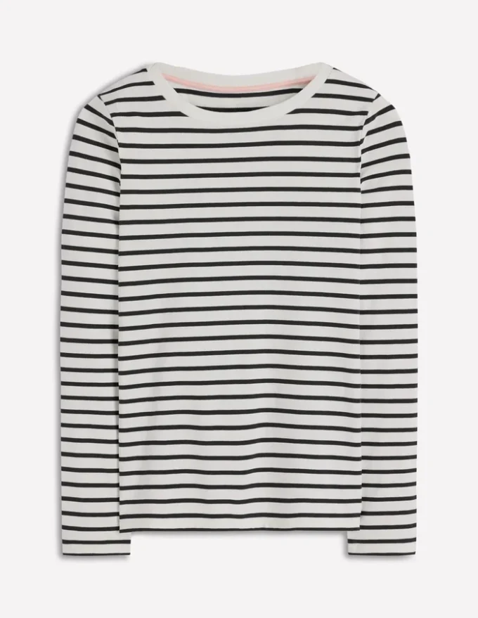 Olivia Long Sleeve Breton Ivory, Black Olivia Long Sleeve Breton Ivory, Black