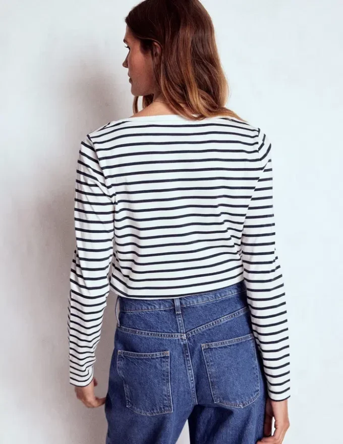 Olivia Long Sleeve Breton Ivory, Navy Olivia Long Sleeve Breton Ivory, Navy