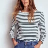 Olivia Long Sleeve Breton Ivory, Navy Olivia Long Sleeve Breton Ivory, Navy