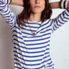 Olivia Long Sleeve Breton Kingfisher Blue, Multi Cuff Olivia Long Sleeve Breton Kingfisher Blue, Multi Cuff