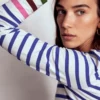 Olivia Long Sleeve Breton Kingfisher Blue, Multi Cuff Olivia Long Sleeve Breton Kingfisher Blue, Multi Cuff