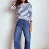 Olivia Long Sleeve Breton Kingfisher Blue, Multi Cuff Olivia Long Sleeve Breton Kingfisher Blue, Multi Cuff