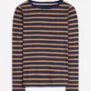 Olivia Long Sleeve Breton Navy, Camel Stripe Olivia Long Sleeve Breton Navy, Camel Stripe