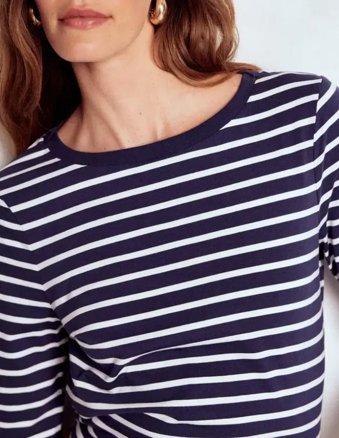 Olivia Long Sleeve Breton Navy, Ivory Olivia Long Sleeve Breton Navy, Ivory