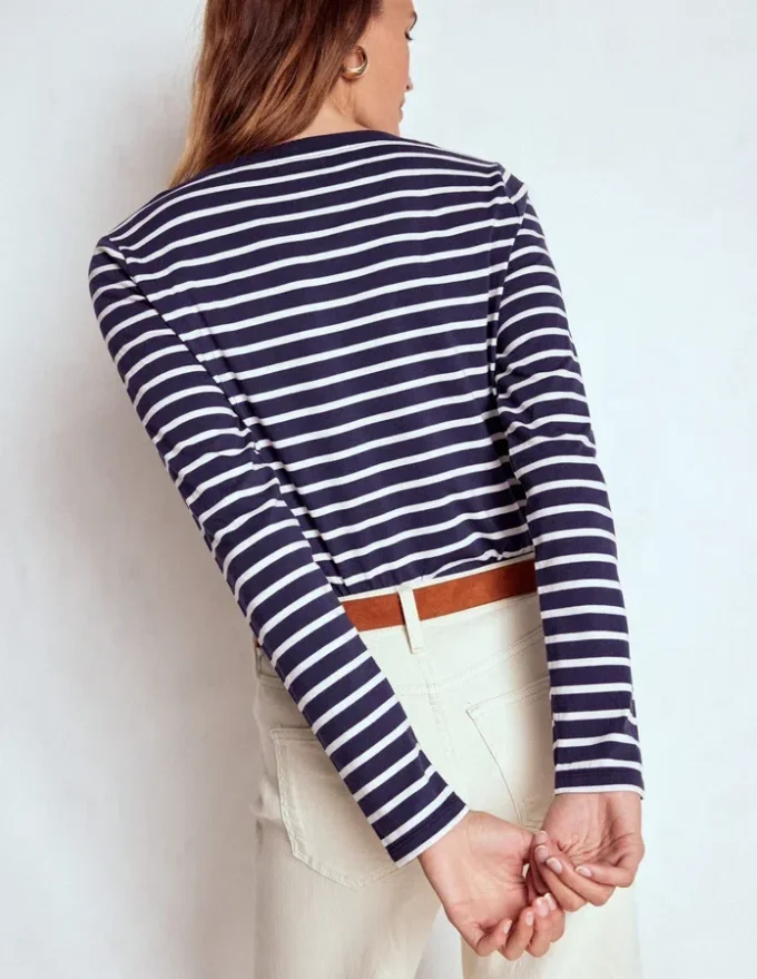 Olivia Long Sleeve Breton Navy, Ivory Olivia Long Sleeve Breton Navy, Ivory