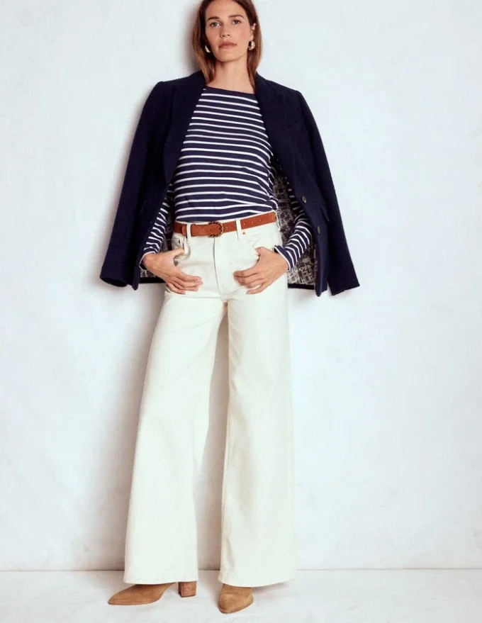 Olivia Long Sleeve Breton Navy, Ivory Olivia Long Sleeve Breton Navy, Ivory