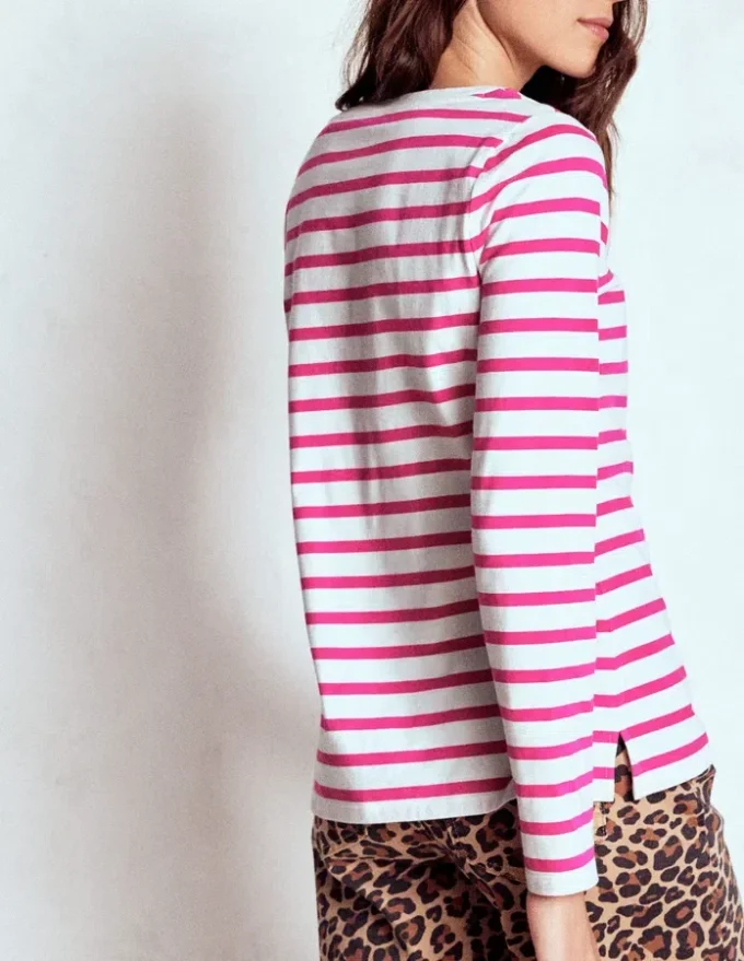 Olivia Long Sleeve Breton Pink Peony Stripe Olivia Long Sleeve Breton Pink Peony Stripe