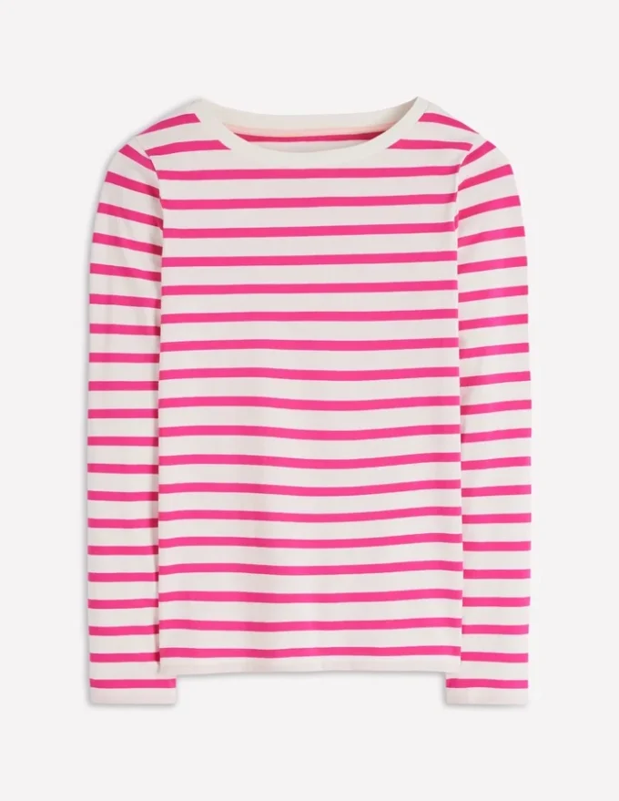 Olivia Long Sleeve Breton Pink Peony Stripe Olivia Long Sleeve Breton Pink Peony Stripe