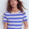 Olivia Short Sleeve Breton Baja Blue and Ivory Stripe Olivia Short Sleeve Breton Baja Blue and Ivory Stripe