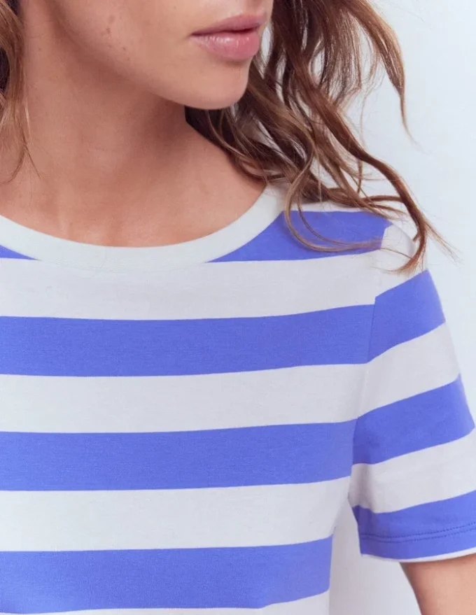Olivia Short Sleeve Breton Baja Blue and Ivory Stripe Olivia Short Sleeve Breton Baja Blue and Ivory Stripe
