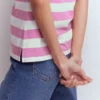 Olivia Short Sleeve Breton Clover Purple and Ivory Stripe Olivia Short Sleeve Breton Clover Purple and Ivory Stripe