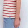 Olivia Short Sleeve Breton Earth Red, Ivory Stripe Olivia Short Sleeve Breton Earth Red, Ivory Stripe