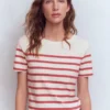 Olivia Short Sleeve Breton Earth Red, Ivory Stripe Olivia Short Sleeve Breton Earth Red, Ivory Stripe