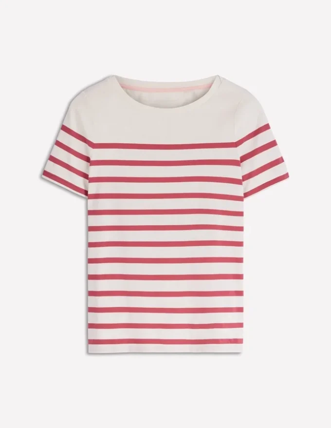 Olivia Short Sleeve Breton Earth Red, Ivory Stripe Olivia Short Sleeve Breton Earth Red, Ivory Stripe