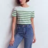 Olivia Short Sleeve Breton Fairway and Ivory Stripe Olivia Short Sleeve Breton Fairway and Ivory Stripe