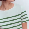 Olivia Short Sleeve Breton Fairway and Ivory Stripe Olivia Short Sleeve Breton Fairway and Ivory Stripe