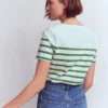 Olivia Short Sleeve Breton Fairway and Ivory Stripe Olivia Short Sleeve Breton Fairway and Ivory Stripe