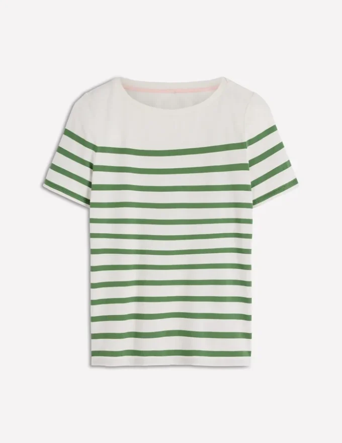 Olivia Short Sleeve Breton Fairway and Ivory Stripe Olivia Short Sleeve Breton Fairway and Ivory Stripe