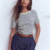 Olivia Short Sleeve Breton Ivory, Navy Olivia Short Sleeve Breton Ivory, Navy