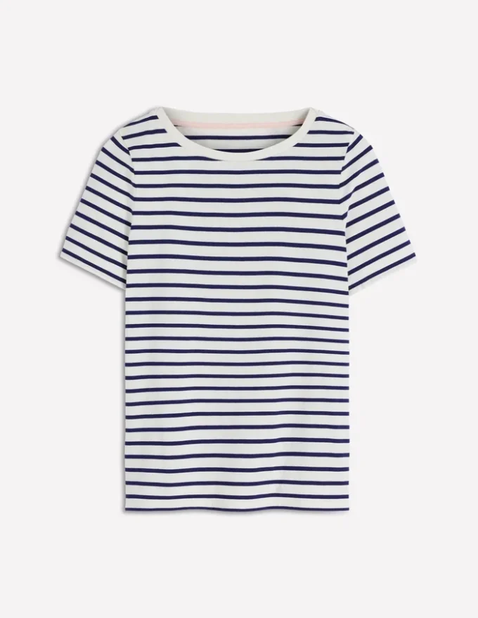 Olivia Short Sleeve Breton Ivory, Navy Olivia Short Sleeve Breton Ivory, Navy