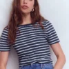 Olivia Short Sleeve Breton Navy, Ivory Olivia Short Sleeve Breton Navy, Ivory